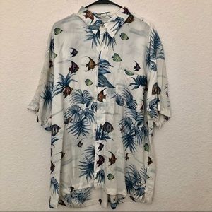 Imprints Men’s Hawaiian Shirt Button Front Short Sleeve
